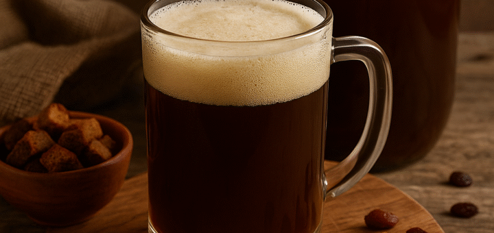 Домашний квас на ржаных сухариках с солодовым экстрактом